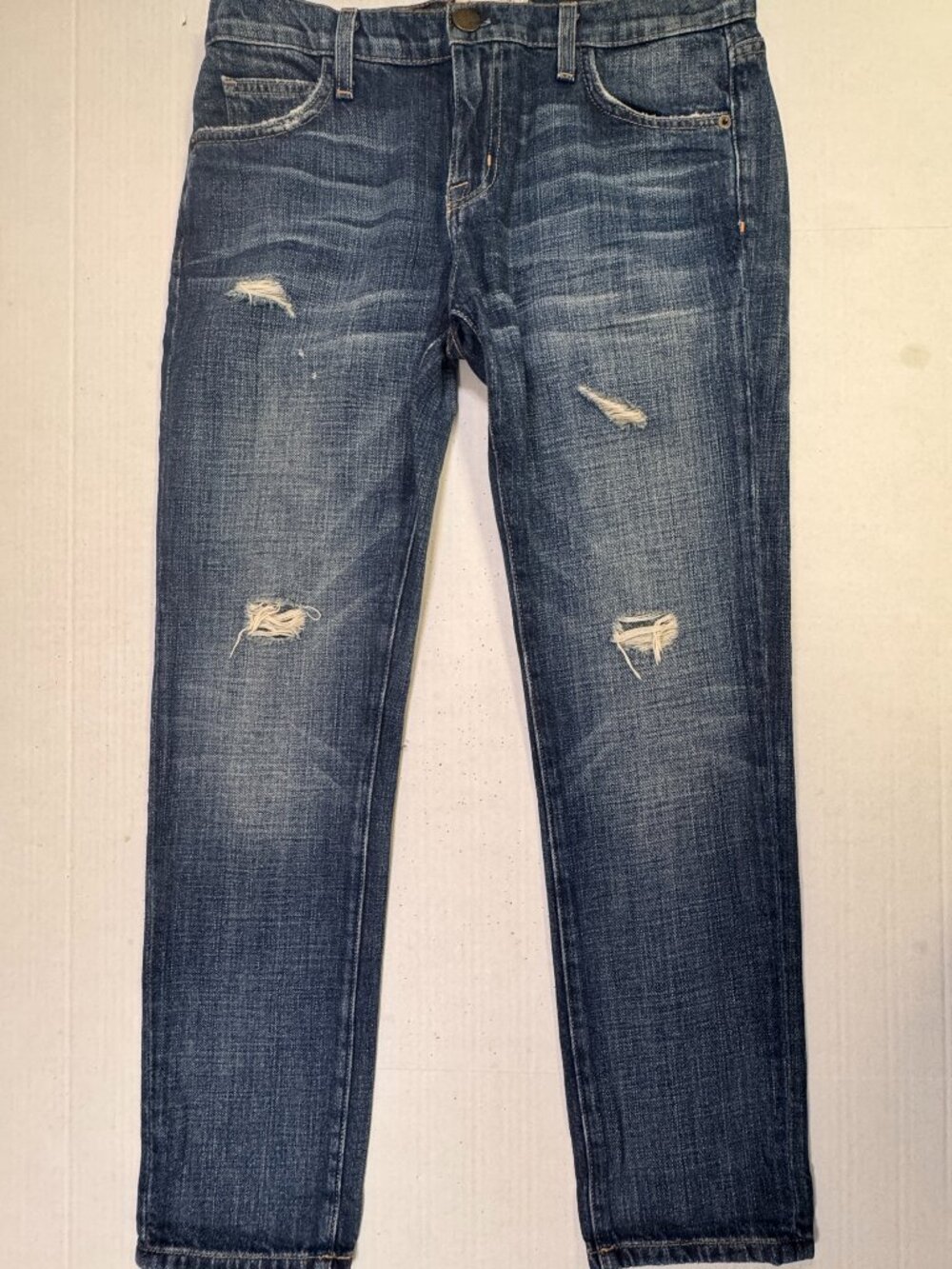Current Elliott The Fling Loved Destroy Blue Jeans sz 25-0